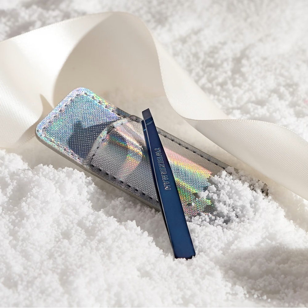 Tweezerman Midnight Cheers Mini Slant Tweezer with Case NIB